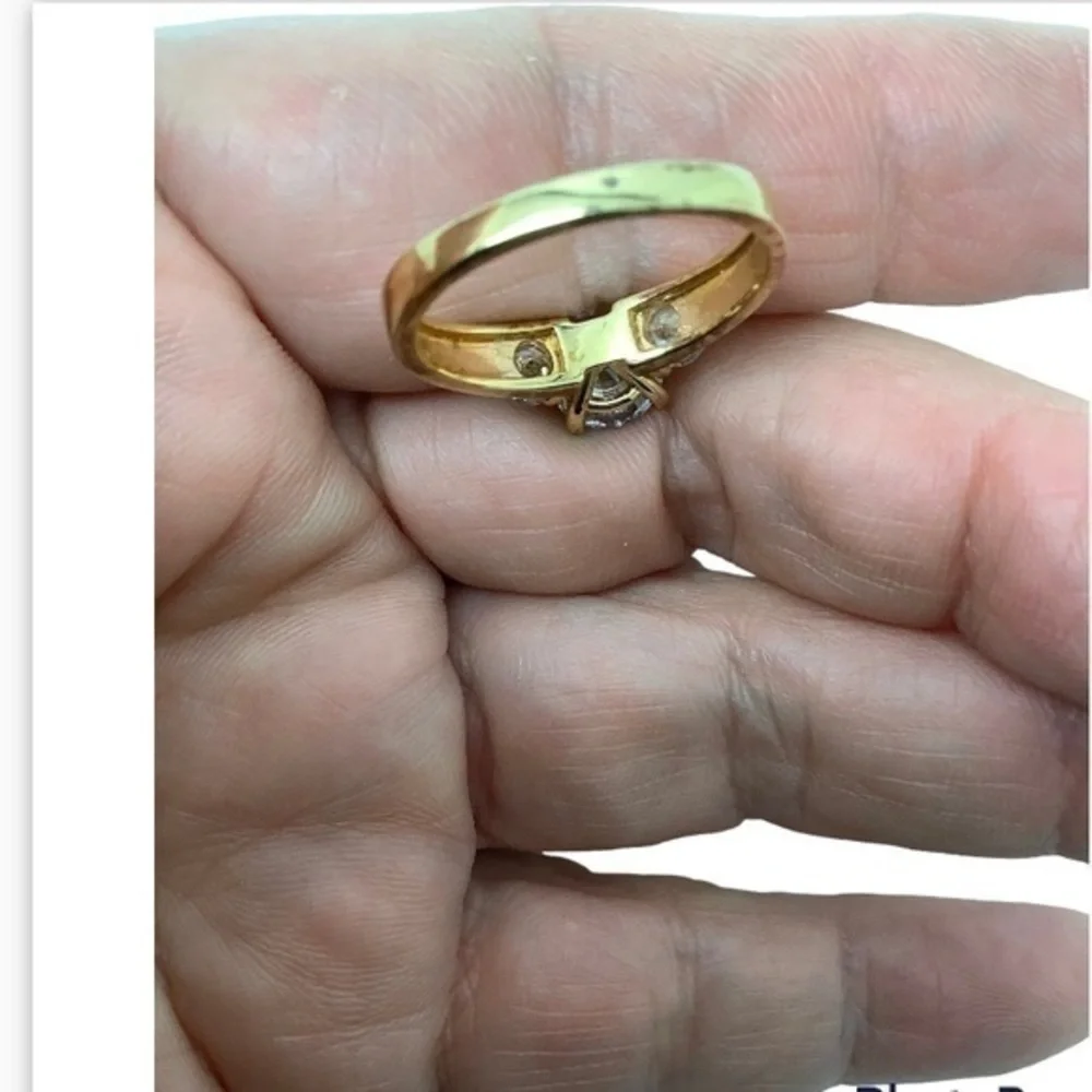 Gold over sterling silver CZ ring